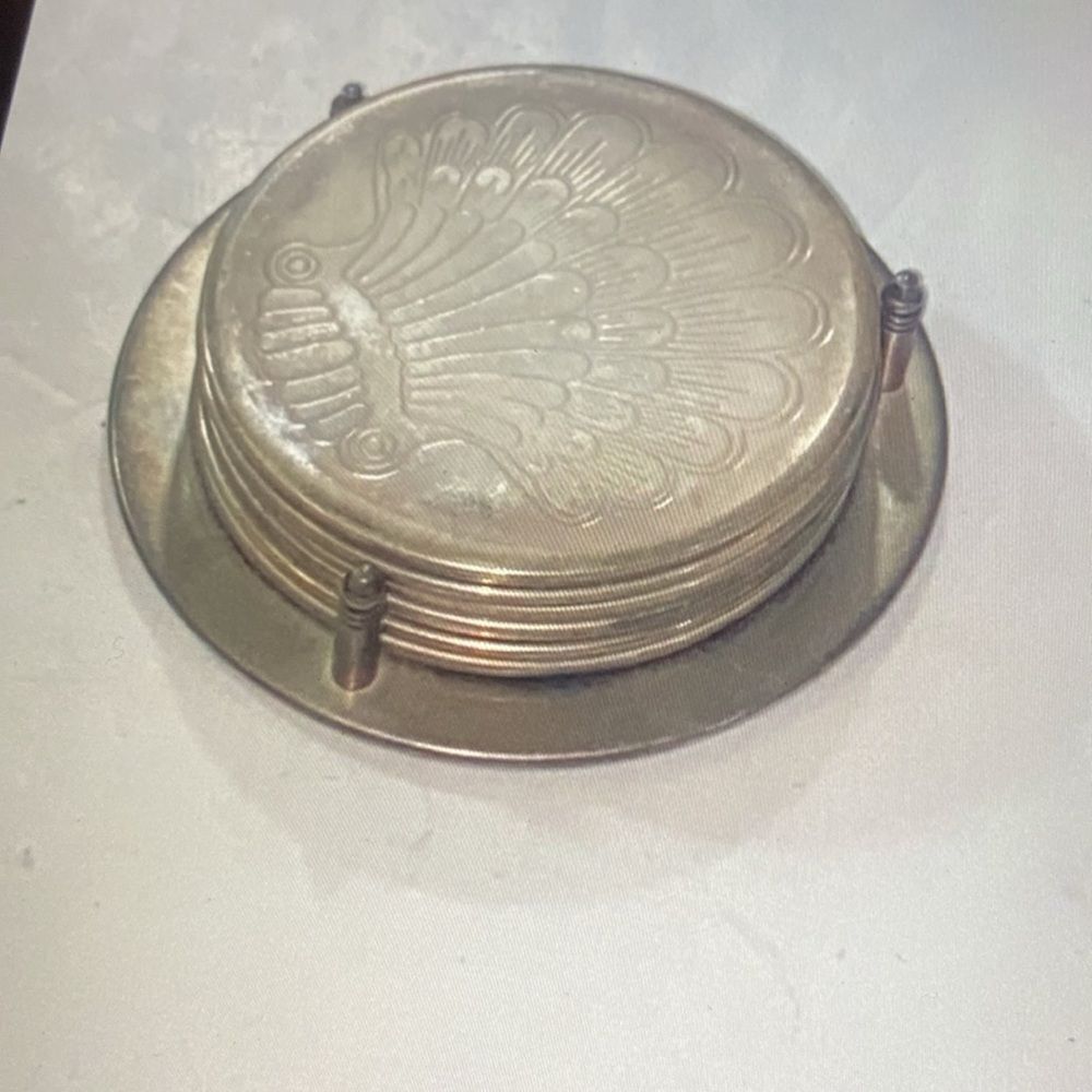 VTG, Godinger Silver plate Art, Co Ltd Shell Scallop Elegant Silver Coaster Set